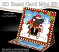 3D Christmas Easel Card Mini Kit - Little Chocolate Labrador Dog