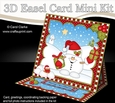 3D Easel Card Mini Kit - Christmas Snowball Sam has Xmas Presents