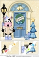 Christmas Milly Moo Cow - 8 x 8 Christmas Door Scalloped Corner Topper
