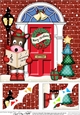 Christmas GiGi Horse - 8 x 8 Christmas Door Scalloped Corner Topper