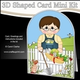 3D Shaped Card Kit - In the Garden - Man has picked the Veggies