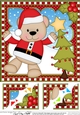 Christmas 8 x 8 Scalloped Corner Topper - Livvy Bear is decorating the Xmas Tree