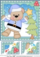 Christmas 8 x 8 Scalloped Corner Topper - Livvy Bear is decorating the Xmas Tree
