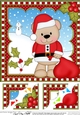 Christmas 8 x 8 Scalloped Corner Topper - Livvy Bear has a Sack of Presents