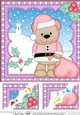 Christmas 8 x 8 Scalloped Corner Topper - Livvy Bear has a Sack of Presents