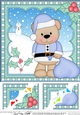 Christmas 8 x 8 Scalloped Corner Topper - Livvy Bear has a Sack of Presents