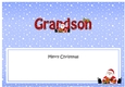 Large DL Merry Christmas GRANDSON insert with Santa 3D decoupage
