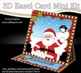 3D Easel Card Mini Kit - Christmas Santa is having a Snowball Fight