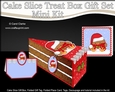 3D Christmas Cake Slice Treat Box Gift Set Mini Kit - Bobbin Robin is Snowballing