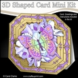 3D Shaped Octagonal Floral Card Kit - Butterfly & Flowers