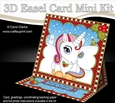 3D Easel Card Mini Kit - Cute Little Christmas Unicorn
