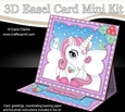 3D Easel Card Mini Kit - Cute Little Christmas Unicorn