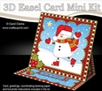 3D Easel Card Mini Kit - Christmas Snowman Oli is Ice Skating