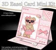 3D Easel Card Mini Kit - Pretty in Pink - Livvy Bear is going Shopping