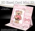 3D Easel Card Mini Kit - Pretty in Pink - Livvy Bear has Hot Chocolate & Biccies!!