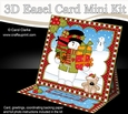 3D Easel Card Mini Kit - Christmas Snowman Rio has lots of Presents!