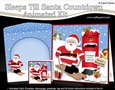 3D Animated Sleeps Till Santa Christmas Postbox Countdown Card Kit - Santa is Skiing!!