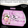 3D Shaped Card Kit - A Touch of Elegance Flowers, Lace & Pearls Clutch Bag