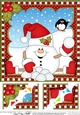 Christmas Snowball Sam 8 x 8 Scalloped Corner Topper