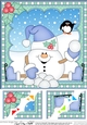 Christmas Snowball Sam 8 x 8 Scalloped Corner Topper