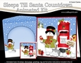 3D Animated Sleeps Till Santa Christmas Postbox Countdown Card Kit - Snowman Rio is Clearing the Snow