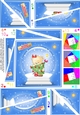 Christmas Snowglobe Twisted Spiral Side Stacker - Cute Teddy
