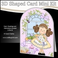 3D Shaped Card  Kit - Country Cottage Girlz Zoe has Pretty Flowers