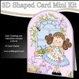 3D Shaped Card  Kit - Country Cottage Girlz Zoe has Pretty Flowers