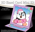 3D Easel Card Mini Kit - Christmas Penguin has an Xmas Cracker