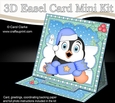 3D Easel Card Mini Kit - Christmas Penguin has an Xmas Cracker