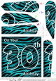 Fun Zebra Striped 30th Birthday Fan Pyramage Topper