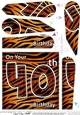Fun Zebra Striped 40th Birthday Fan Pyramage Topper