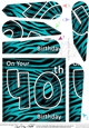 Fun Zebra Striped 40th Birthday Fan Pyramage Topper