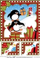 Christmas Penguin 8 x 8 Scalloped Corner Topper