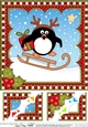 Christmas Penguin 8 x 8 Scalloped Corner Topper