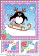 Christmas Penguin 8 x 8 Scalloped Corner Topper