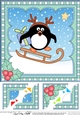Christmas Penguin 8 x 8 Scalloped Corner Topper