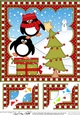 Christmas Penguin 8 x 8 Scalloped Corner Topper