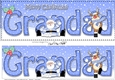 Large DL Merry Christmas GRANDAD with Santa & Rudolph 3D decoupage