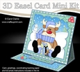 3D Easel Card Mini Kit - Christmas Rudolph has lots of Presents