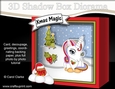 3D Christmas Diorama Shadow Box Card Mini Kit - Cute Little Unicorn
