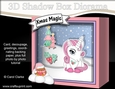3D Christmas Diorama Shadow Box Card Mini Kit - Cute Little Unicorn