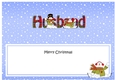 Large DL Merry Christmas HUSBAND insert with Snowman Rio