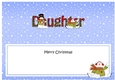Large DL Merry Christmas DAUGHTER insert with Snowman Rio