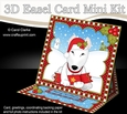 3D Easel Card Mini Kit - Cute Little Christmas English Bull Dog Terrier