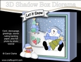 3D Christmas Diorama Shadow Box Card Mini Kit - Snowman Rio has an Xmas Tree