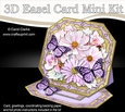 3D Easel Card Mini Kit - Butterfly & Flowers on Octagonal Gold Frame