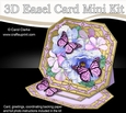 3D Easel Card Mini Kit - Butterfly & Flowers on Octagonal Gold Frame