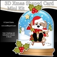3D Shaped Christmas Snow Globe Card Kit - Little Cavachon Dog