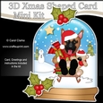3D Shaped Christmas Snow Globe Card Kit - Little German Shepherd Dog